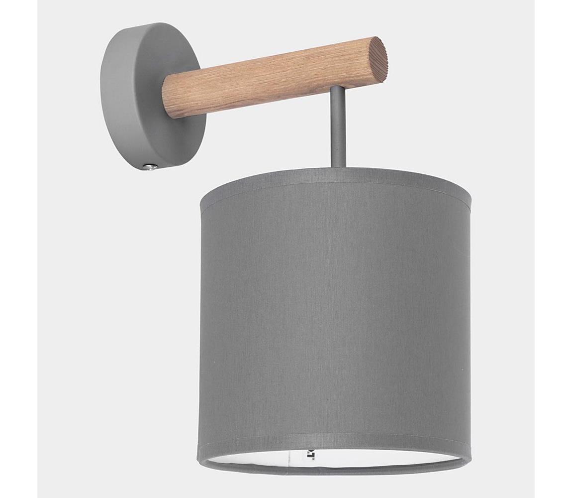 TK Lighting Nástěnná lampa DEVA 1xE27/15W/230V šedá/dřevo TK4110