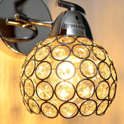 Nástěnná lampa DORIS 1xE27/15W/230V lesklý chrom/čirá