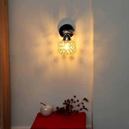 Nástěnná lampa DORIS 1xE27/15W/230V lesklý chrom/čirá