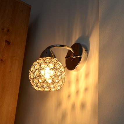 Nástěnná lampa DORIS 1xE27/15W/230V lesklý chrom/čirá