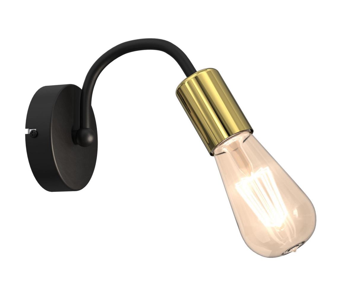 Luminex Nástěnná lampa DOW 1xE27/60W/230V černá/zlatá LU7992