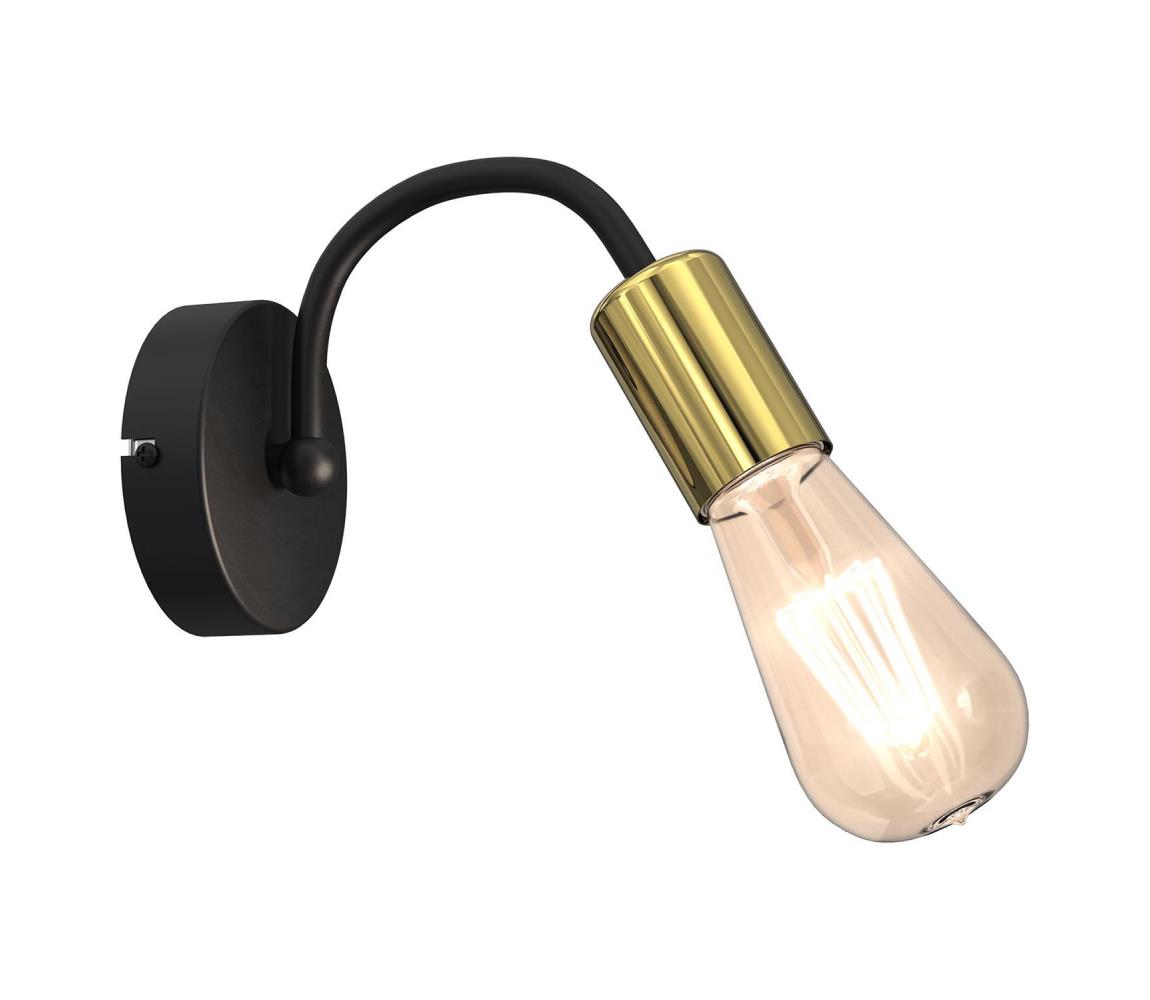 Luminex Nástěnná lampa DOW 1xE27/60W/230V černá/zlatá LU7992
