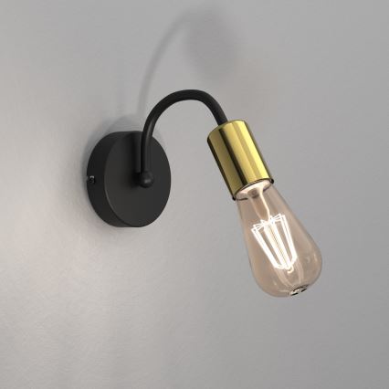 Nástěnná lampa DOW 1xE27/60W/230V černá/zlatá