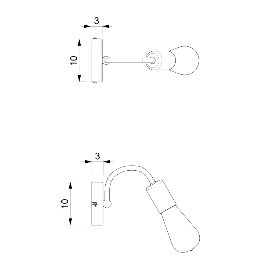 Nástěnná lampa DOW 1xE27/60W/230V černá/zlatá
