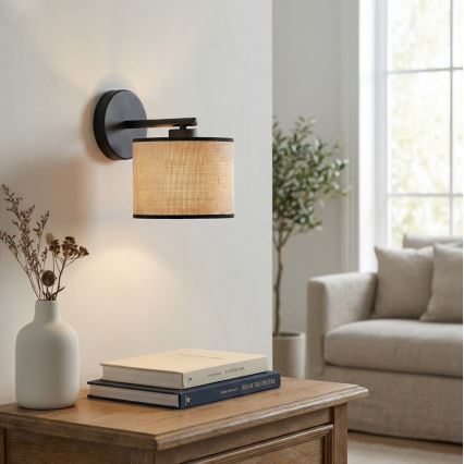 Nástěnná lampa ECO 1xE27/15W/230V béžová/ratan