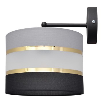 Nástěnná lampa HELEN 1xE27/15W/230V černá/šedá/zlatá
