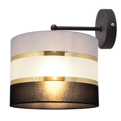 Nástěnná lampa HELEN 1xE27/15W/230V černá/šedá/zlatá