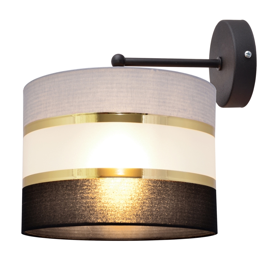 Nástěnná lampa HELEN 1xE27/15W/230V černá/šedá/zlatá