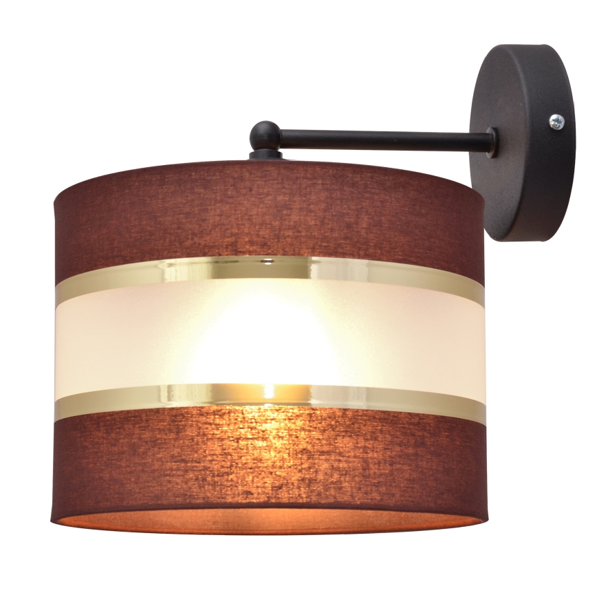 Nástěnná lampa HELEN 1xE27/15W/230V hnědá/černá/zlatá