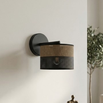 Nástěnná lampa KARBON 1xE27/15W/230V černá/hnědá