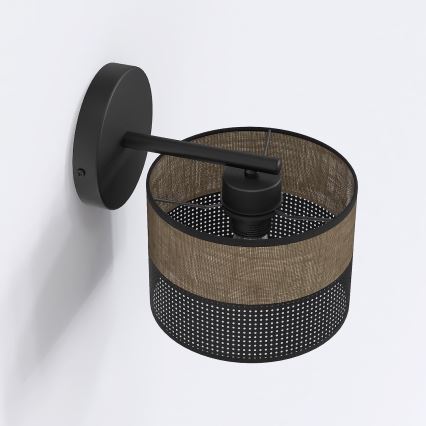Nástěnná lampa KARBON 1xE27/15W/230V černá/hnědá