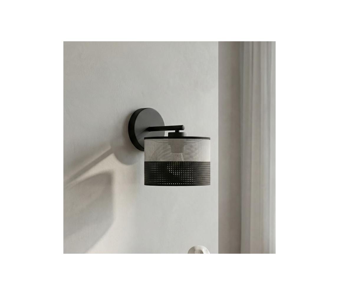 EMIBIG Nástěnná lampa KARBON 1xE27/15W/230V černá/šedá 1652/K1 Šedá,Černá