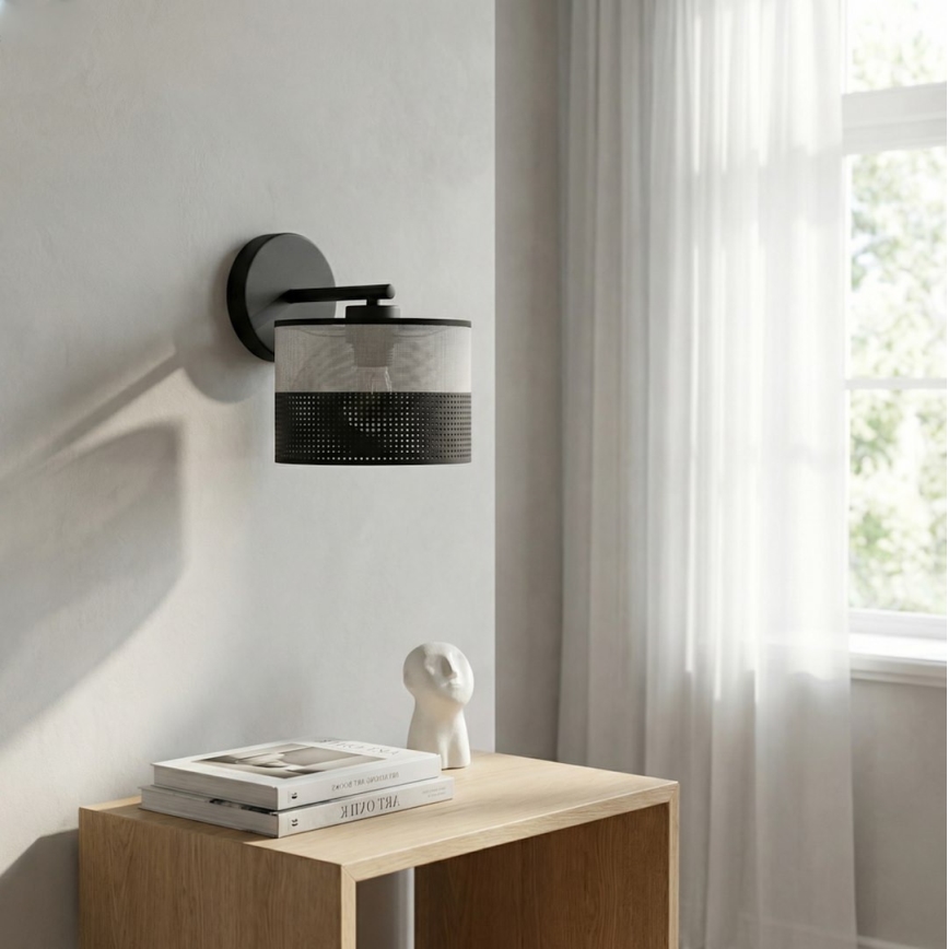 Nástěnná lampa KARBON 1xE27/15W/230V černá/šedá