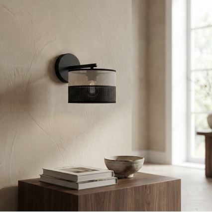 Nástěnná lampa KARBON 1xE27/15W/230V černá/šedá
