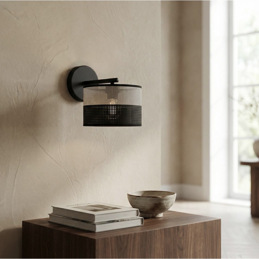 Nástěnná lampa KARBON 1xE27/15W/230V černá/šedá
