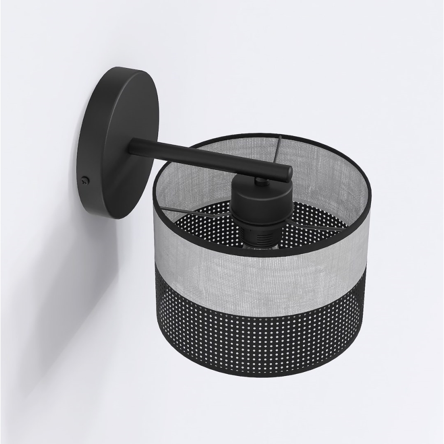 Nástěnná lampa KARBON 1xE27/15W/230V černá/šedá