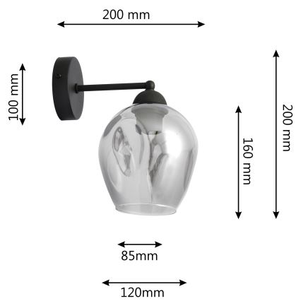 Nástěnná lampa LILI 1xE27/15W/230V černá/šedá