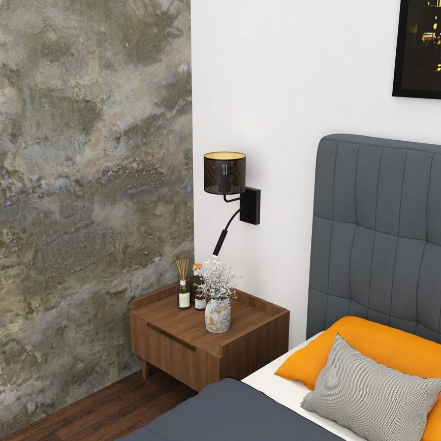Nástěnná lampa LOFT SHADE 1xE27/60W+1xG9/8W/230V černá/zlatá