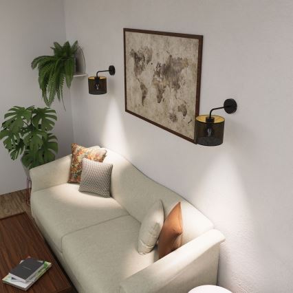 Nástěnná lampa LOFT SHADE 1xE27/60W/230V černá/zlatá