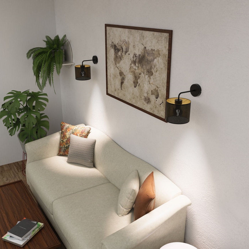 Nástěnná lampa LOFT SHADE 1xE27/60W/230V černá/zlatá