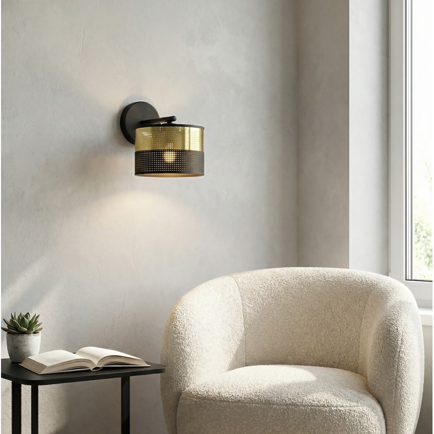 Nástěnná lampa LUX 1xE27/15W/230V černá/zlatá
