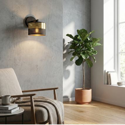Nástěnná lampa LUX 1xE27/15W/230V černá/zlatá