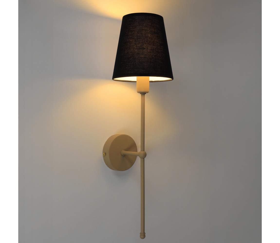 Nástěnná lampa MADELA 1xE14/40W/230V černá/béžová 0528 Béžová,Černá – Alasans