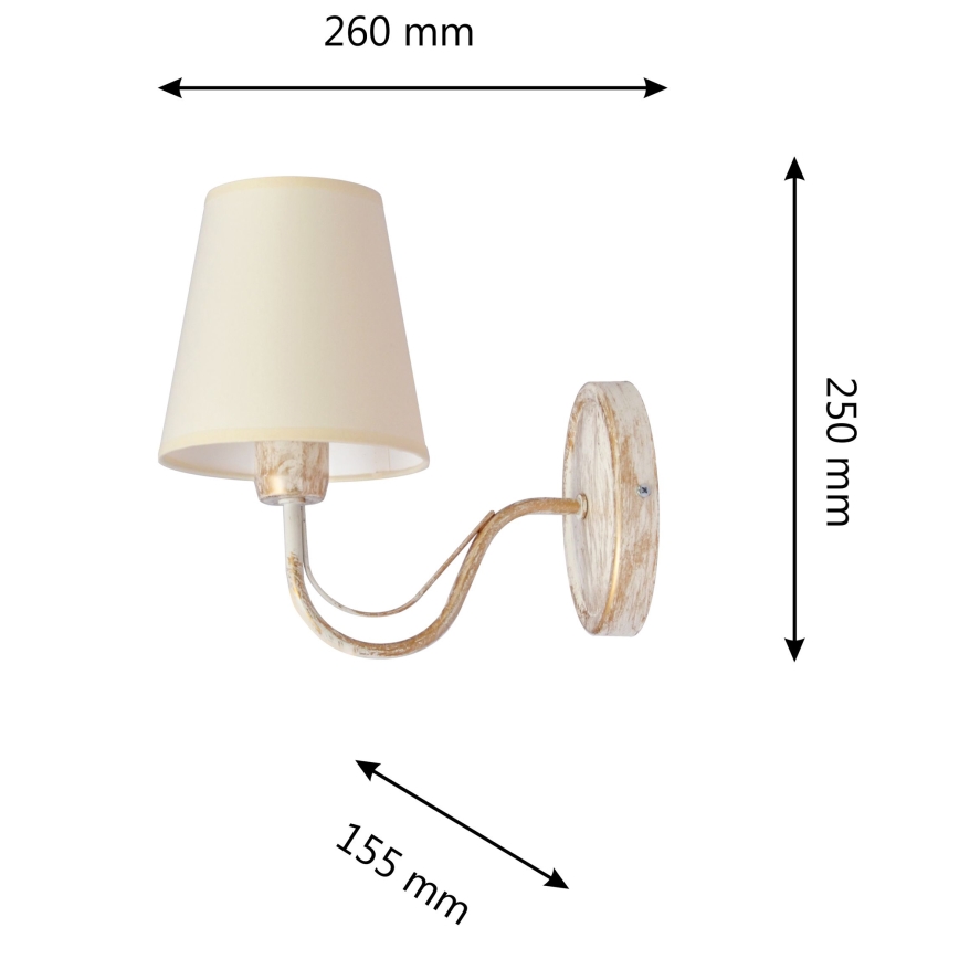 Nástěnná lampa MALBO 1xE27/15W/230V béžová