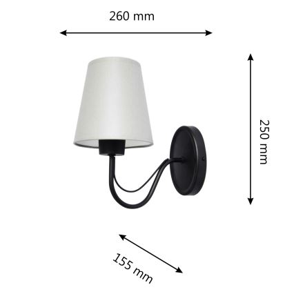Nástěnná lampa MALBO 1xE27/15W/230V šedá/černá