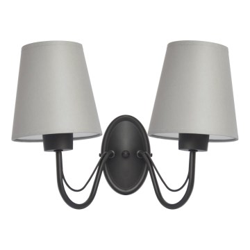 Nástěnná lampa MALBO 2xE27/15W/230V šedá/černá