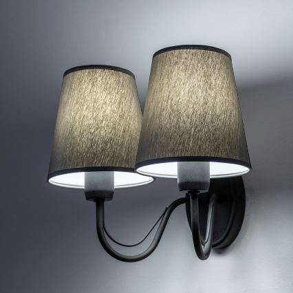 Nástěnná lampa MALBO 2xE27/15W/230V šedá/černá