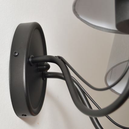 Nástěnná lampa MALBO 2xE27/15W/230V šedá/černá