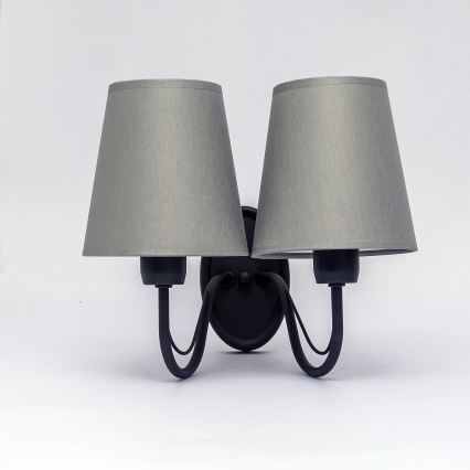 Nástěnná lampa MALBO 2xE27/15W/230V šedá/černá