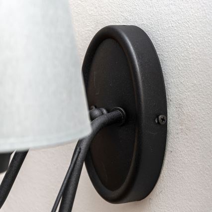 Nástěnná lampa MALBO 2xE27/15W/230V šedá/černá