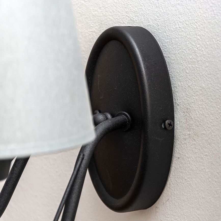 Nástěnná lampa MALBO 2xE27/15W/230V šedá/černá