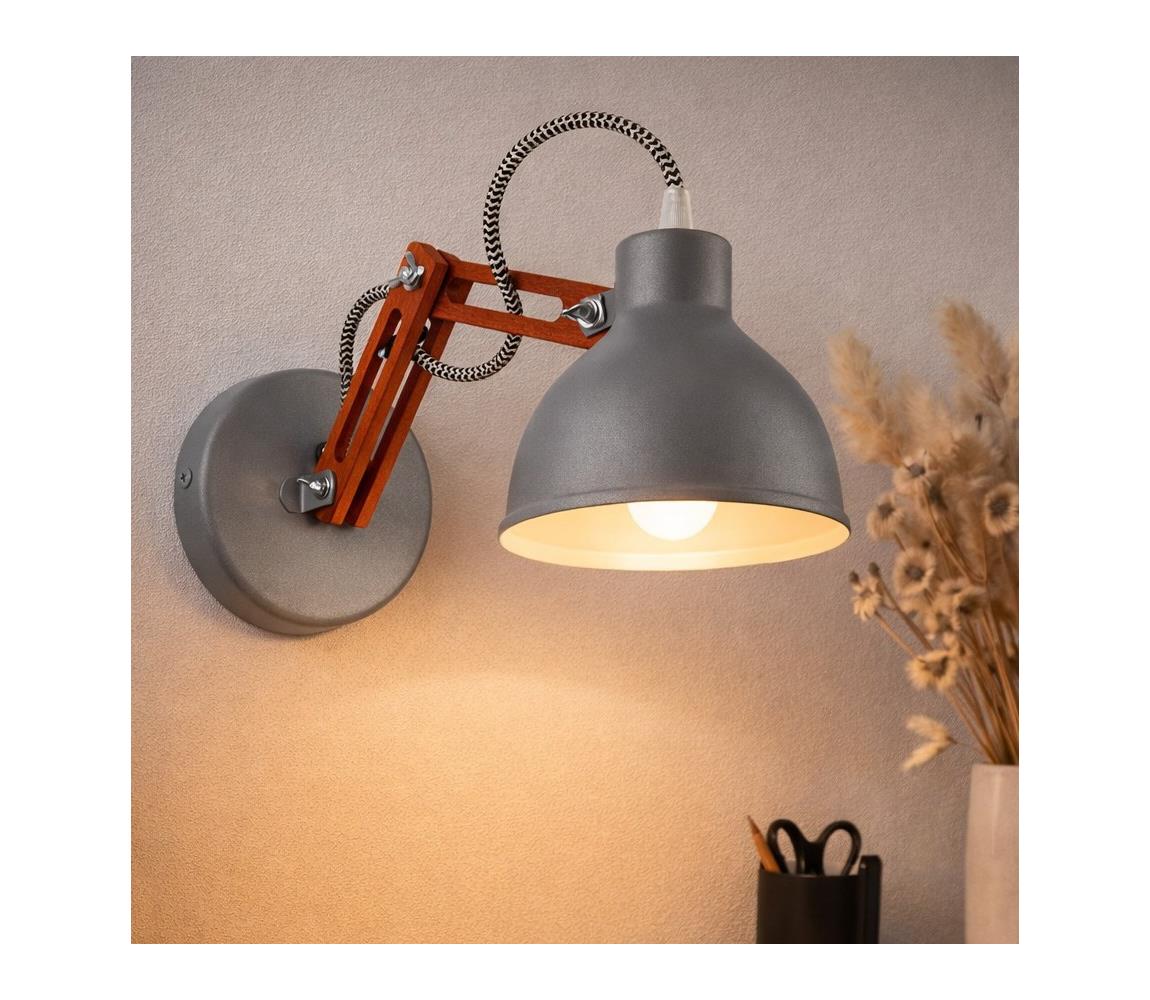 Nástěnná lampa MARCELLO 1xE27/60W/230V KM 1.96 Hnědá,Šedá – Alasans