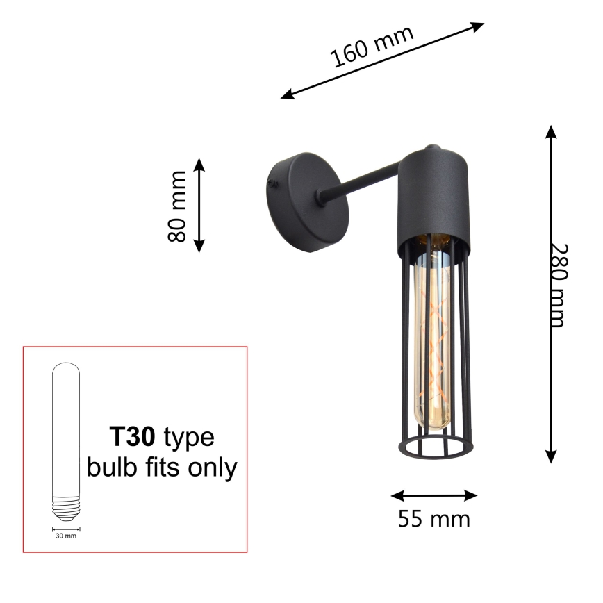 Nástěnná lampa MELODY 1xE27/15W/230V černá