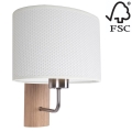 Nástěnná lampa MERCEDES 1xE27/25W/230V bílá/dub – FSC certifikováno
