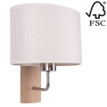 Nástěnná lampa MERCEDES 1xE27/25W/230V krémová/dub – FSC certifikováno