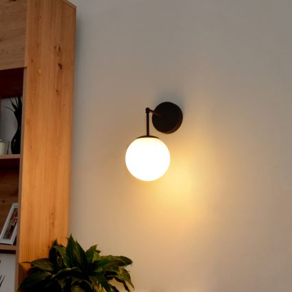 Nástěnná lampa MOON 1xE27/15W/230V černá