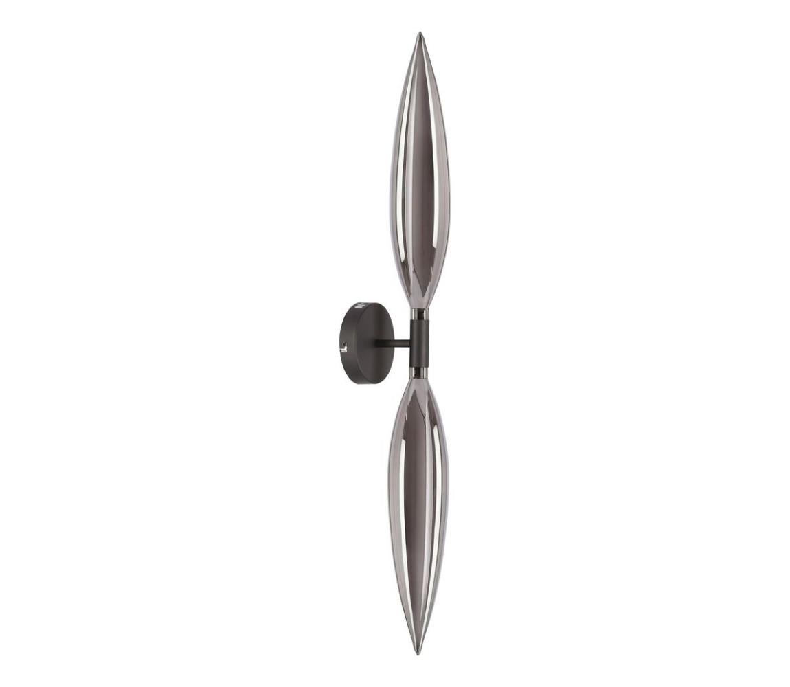 Nástěnná lampa NORDIC 2xG9/5W/230V černá/kouřová šedá 22-55217 Šedá,Černá,Kouřová – Alasans