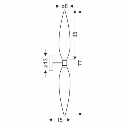Nástěnná lampa NORDIC 2xG9/5W/230V černá/zlatá