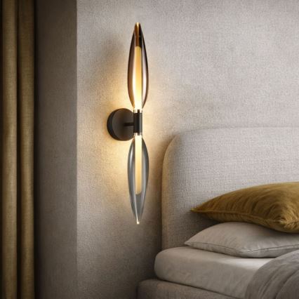 Nástěnná lampa NORDIC 2xG9/5W/230V černý chrom/měděná
