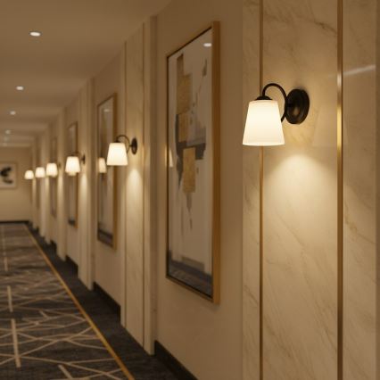 Nástěnná lampa PAFOS 1xE27/15W/230V černá