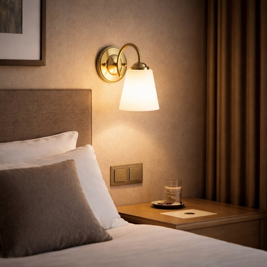 Nástěnná lampa PAFOS 1xE27/15W/230V zlatá