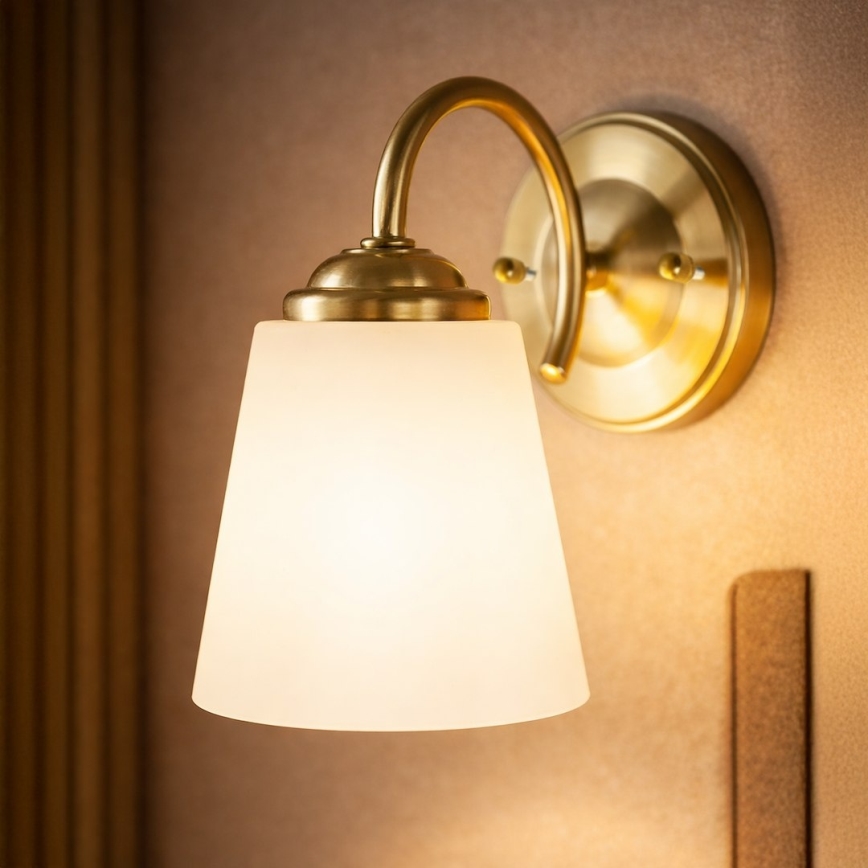 Nástěnná lampa PAFOS 1xE27/15W/230V zlatá