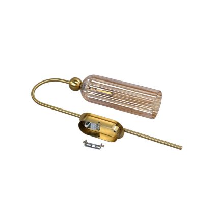 Nástěnná lampa PIEGA 1xE14/40W/230V mosaz/kouřová béžová