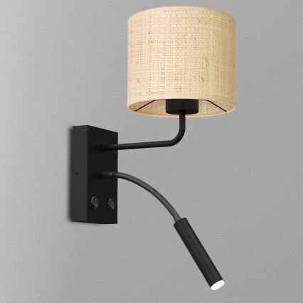 Nástěnná lampa RATTAN 1xE27/60W+1xG9/8W/230V ratan