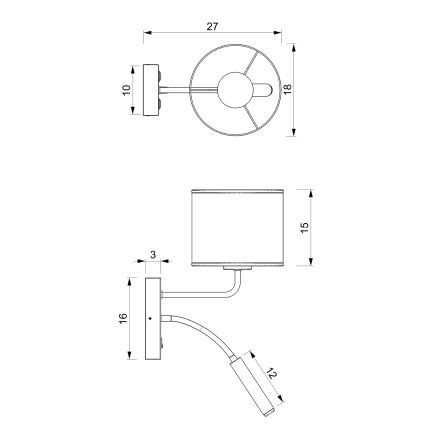 Nástěnná lampa RATTAN 1xE27/60W+1xG9/8W/230V ratan