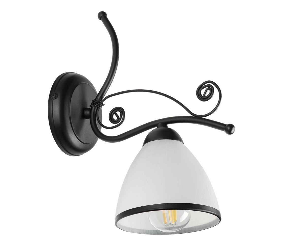 Nástěnná lampa RETRO 1xE27/60W/230V černá/bílá KM-1.51/CZARNY PÓŁMAT – Alasans